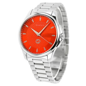【クロス付】 グッチ Gタイムレス クオーツ 腕時計 メンズ GUCCI YA126370 アナログ オレンジ スイス製 記念品 プレゼント ギフト