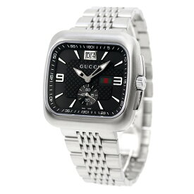 【クロス付】 グッチ クーペ クオーツ 腕時計 ブランド メンズ GUCCI YA131305 アナログ ブラック 黒 スイス製 記念品 ギフト 父の日 プレゼント 実用的
