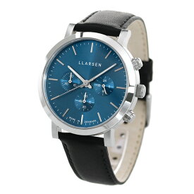 エルラーセン ノラ 42mm クロノグラフ デンマーク製 メンズ 腕時計 ブランド LL149SDIK LLARSEN ブルー×ブラック 時計 ギフト 父の日 プレゼント 実用的