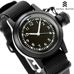 �i�o���E�H�b�` Naval military watch US MARINE USN BUSHIPS type �N�H�[�c �d�r�� �r���v �u�����h �����Y NAVAL WATCH Mil-04BK/BK �A�i���O �I�[���u���b�N �� ������� �h�� �v���[���g �j�� ���p�I