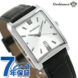 オロビアンコ パンダ クオーツ 腕時計 ブランド メンズ 革ベルト Orobianco OR001-3 アナログ シルバー ブラック 黒 ギフト 父の日 プレゼント 実用的