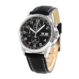 URBAN RESEARCH クロノグラフ 革ベルト メンズ 腕時計 ブランド UR003-01 アーバンリサーチ ブラック 時計 ギフト 父の日 プレゼント 実用的