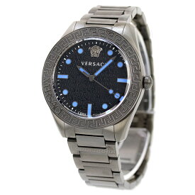 ヴェルサーチ グレカ ドーム クオーツ 腕時計 ブランド メンズ VERSACE VE2T00622 アナログ ブラック ガンメタ 黒 スイス製 父の日 プレゼント 実用的