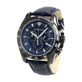ヴェルサーチ 時計 メンズ 腕時計 ブランド V-レイ クロノグラフ スイス製 VEDB00418 VERSACE ネイビー 革ベルト 新品 記念品 ギフト 父の日 プレゼント 実用的