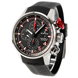 エドックス クロノラリー 自動巻き 腕時計 メンズ チタン クロノグラフ EDOX 01129-TRCA-NCAR アナログ ブラック 黒 スイス製