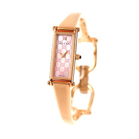 【クロス付】 グッチ バングル 時計 レディース GUCCI 腕時計 ブランド 1500 ダイヤモンド ピンクシェル × ピンクゴールド YA015559 記念品 プレゼント ギフト