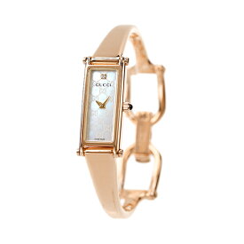 グッチ バングル 時計 レディース GUCCI 腕時計 ブランド 1500 ダイヤモンド ホワイトシェル × ピンクゴールド YA015560 記念品 プレゼント ギフト