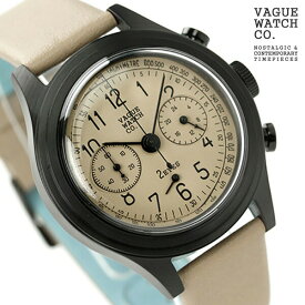 ヴァーグウォッチ ツーアイズ 38mm クロノグラフ 2C-L-001 VAGUE WATCH Co. 腕時計 ブランド クオーツ ベージュ レザーベルト 時計 プレゼント ギフト