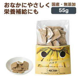 ドットわん フルーツクッキー バナナ 犬用おやつ 55g｜国産 無添加 犬 ごほうび 幼犬 成犬 シニア