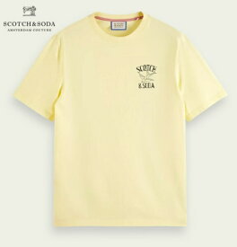 スコッチ アンド ソーダ Tシャツ 半袖 メンズ トップス イエロー 黄色 SCOTCH&SODA Artwork T-shirt 282-14416 First Light 送料無料