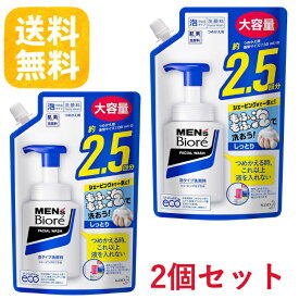 【2個セット】メンズビオレ 泡タイプ洗顔 詰め替え スパウト 330ml×2 皮脂 ベタつき対策 男性用洗顔料 まとめ買い【送料無料】