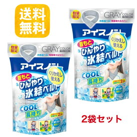 【限定カラー】アイスノン 首もとひんやり氷結ベルト グレー 2個セット 白元アース　冷感 ネッククーラー 首 冷却 暑さ対策 熱中症対策 発熱 熱冷まし 長時間 冷たい