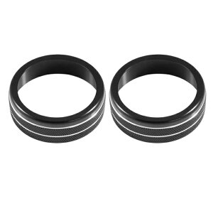 ニッサン 日産 エクストレイル T33 専用 エアコン ダイヤル カバー アルミ製 2個セット 空調 スイッチ ボタン カバー リング 温度調整 アクセサリー カスタム パーツ 内装 ドレスアップ カスタ