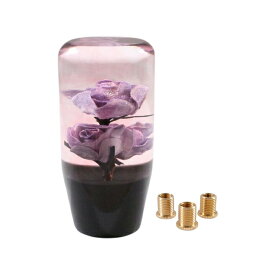 【楽天ランキング1位獲得】 シフトノブ 水中花 花 9.3cm 変換アダプター付き 汎用 AT MT シフトノブ 交換 トラック 大型 車 ジムニー ハイエース GR86 86 BRZ などに おもしろ かわいい クリスタル ロング 口径変換 アダプター JDM 軽トラック トラック