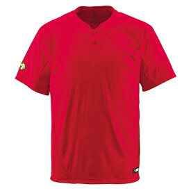 【代引不可】デサント（DESCENTE） DB201-RED【メンズ】2ボタンTシャツ【DB201】【ベースボール】【Tシャツ】
