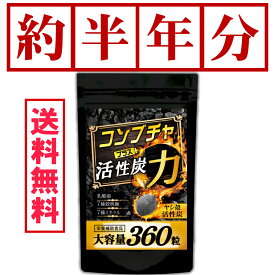 乳酸菌 チャコール ミネラル サプリメント コンブチャPLUS活性炭の力（大容量約6ヵ月分/360粒）【メール便送料無料】