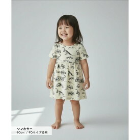 送料無料 五分袖 ベビー ワンピース 恐竜柄 チュニック 春夏 かぶらない かわいい やわらか 女の子 ガールズ 韓国子供服 1歳 2歳 73cm 80cm 90cm 100cm