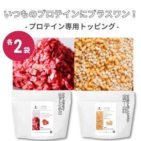 本日終了【11%OFF】クーポンで※〜11/11 13時まで プロテイン専用　ご褒美トッピング各2袋セット 玄米 大麦 パフ フリーズドライカットイチゴ 保存料不使用 香料不使用 着色料不使用 人工甘味料不使用 送料無料
