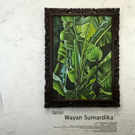 絵画 バリ絵画 アートフラワー バナナ 花 額入り アクリル絵画 リゾート絵画 アジアン絵画 アジアンアート パネルアート モダンアート アートフレーム壁掛け 壁飾り リゾート アジアン 送料無料