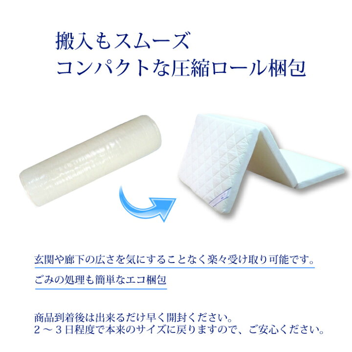 楽天市場】【送料無料】安心の日本製 洗える高反発マットレス 三つ折り 