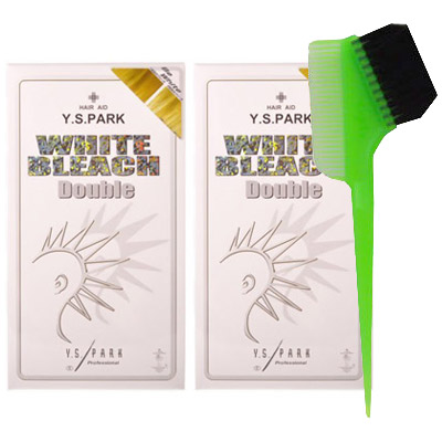 YSPARK メーカー直売 ホワイトブリーチ ダブル ワイエスパーク2個とブラシ 送料無料 セット 豊富な品 刷毛 コンビニ受取対応商品