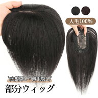 人毛100% 部分ウィッグ 前髪付き ヘアピース つむじ付き トップカバー 女性用 増毛 白髪隠し 付け毛 軽薄…
