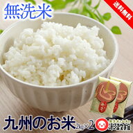 無洗米 4kg(2kg×2) 小分け米 無洗米 送料無料 九州産「心」令和7年産九州産福岡県産 元気つくし