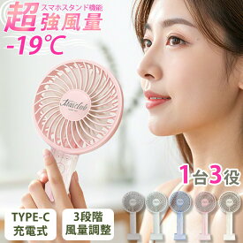 ＼瞬間冷却 -19℃！／ネックファン 大風量 瞬間冷感 携帯 扇風機 スマホスタンド 機能 type-c 充電式 ハンディファン ネッククーラー 卓上 扇風機 超軽量 178g 手持ち 扇風機 1台3役 首掛け 扇風機 ストラップ 低消費電力 省エネ 家計 応援 クール 3WAY 流行 小さい 扇風機