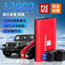 早い者勝ち！ジャンプスターター 12V 車用 エンジンスターター 1000A QDSP 大容量 緊急始動 モバイルバッテリー Type-Cポート搭載 ポータブル充電器 防災グッズ スマホ急速充電 LEDライト 小型 ガソリン/ディーゼル車対応