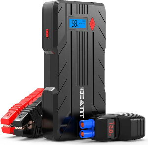 BEATIT B7 ジャンプスターター 12V車用エンジンスターター 16500mAh (8L以下のガソリン車、6.0L以下のディーゼル車対応) QDSP 1200Ampピーク電流 モバイルバッテリー機能 スマートジャンパーケーブル 八重保護機能 収納ケース付き 緊急ライト 日本語取扱説明書 24ヶ月保証