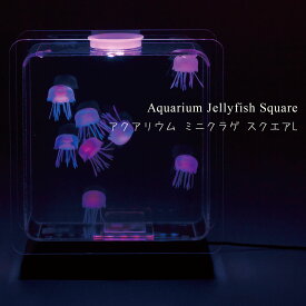 アクアリウム ミニクラゲ スクエア L 18159 レッド ブルー グリーン クラゲ くらげ アクアランプ 水槽 インテリア 照明 間接照明 オブジェ LED 海 マリン 水族館 癒し リラクゼーション イシグロ 水族館 ギフト プレゼント イシグロ 母の日