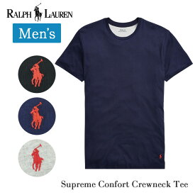 ポロ ラルフローレン メンズ Tシャツ クルーネック ワンポイント 半袖 シュプリーム コンフォート POLO Ralph Lauren ブラック ネイビー グレー ラルフ 男女兼用 カットソー ポニー 刺繍 ブランド 丸首 コットン モダール モダール混 カジュアル スポーツ ギフト プレゼント