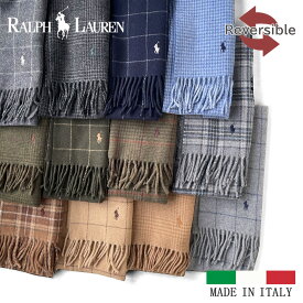 ポロ ラルフローレン リバーシブル マフラー チェック PC0945 PC0743 イタリア製 メンズ レディース タータンチェック ウィンドーペーン 千鳥格子 POLO RALPH LAUREN ラルフ polo ブランド 男性 女性 男女兼用 プレゼント ギフト
