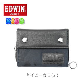 EDWIN エドウィン キッズ 財布 P1109 ブラック ネイビー 男の子 子供 子供用 パスケース 小銭入れ ネックストラップ ひも付き ロゴ カモフラ カモ柄 迷彩 小学生 中学生 男子 男児 ウォレット こども さいふ 修学旅行 プレゼント ギフト