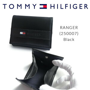 TOMMY HILFIGER トミーヒルフィガー コインケース 小銭入れ ボックス型 スナップボタン トミー メンズ レディース ブラック ブラウン 黒 茶 レザー 革 本革 コンパクト スマート ブランド ビジネ