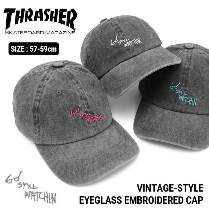 楽天市場】THRASHER スラッシャー メガネロゴ刺繍キャップ DW1894 帽子 