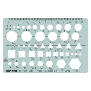 ドラパス テンプレートボルトナット 31−302 E−302 大工道具 測定具 製図用品