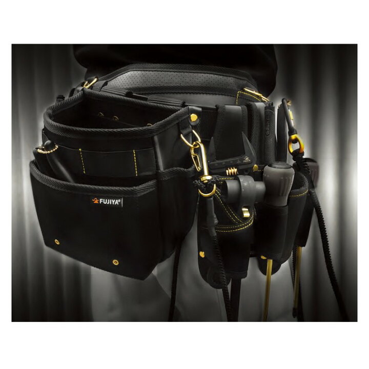 楽天市場】フジ矢 腰袋スタンダード3段 PS−23BG クロキン 収納用品 腰 