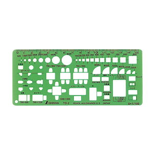 シンワ テンプレート 家具定規 66008 TD−2 大工道具 測定具 製図用品