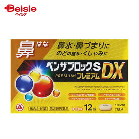 【指定第2類医薬品】ベンザブロックSプレミアムDX 12錠 | アリナミン製薬 かぜの諸症状 鼻水 鼻づまり のどの痛み くしゃみ せき たん 悪寒 発熱によるさむけ 発熱 頭痛 関節の痛み 筋肉の痛み の緩和