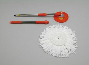 アイリスオーヤマ 回転モップ専用モップ KMO-22 オレンジ | モップヘッド 洗浄可能 脱着可能 簡単 清潔 伸縮 自由 掃除 工具