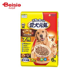 ドッグフード ユニ・チャーム 愛犬元気 7歳以上用 ビーフ・緑黄色野菜・小魚入り 6kg ドライフード 大袋 ペット | ドッグフード シニア 7歳以上 高齢犬 ドライ ビーフ 緑黄色野菜 小魚 大容量 国産 愛犬元気 ペットフード ドライフード 6kg