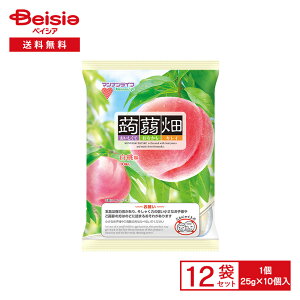 マンナンライフ 蒟蒻畑 白桃味 (25g×10個入)×12袋 | こんにゃくゼリー 桃 個包装 ポーション 低カロリー 食物繊維 間食 ダイエット おやつ デザート こんにゃく お弁当 まとめ買い