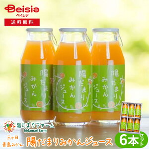 陽だまりファーム 三ヶ日青島みかんジュース ストレート100%(180ml×6本セット)