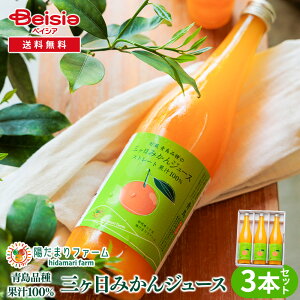 陽だまりファーム 三ヶ日青島みかんジュース ストレート100% 720ml 3本セット スクリューキャップ