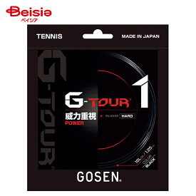 ゴーセン G-TOUR1 16L ブラック TSGT11 | テニス ストリング ガット 硬式 ポリエステル スピン 高反発 耐久性 部活 試合