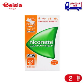 【指定第2類医薬品】ニコレットフルーティミント 24個 2個 | アリナミン製薬 禁煙時のイライラ・集中困難・落ち着かないなどの症状の緩和