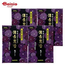 カメヤマ 花げしき 備長炭 黒徳用 大型 240g×4個 | お線香 お供え お墓参り 仏壇 お線香立て 炭お線香 備長炭 線香セット 匂い 仏具 お香