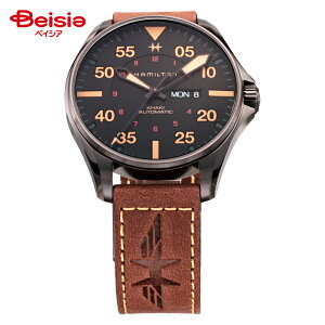 HAMILTON[�n�~���g��] �����Y �E�H�b�` KHAKI AVIATION �u���b�N������ ������ �X�e�����X�X�`�[���P�[�X �J�[�t���U�[�o���h 10�C���h�� H64705531