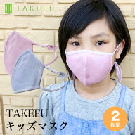 【送料無料】【2枚組】子供用マスク TAKEFU 竹布 キッズマスク 竹布 竹繊維 （メール便送料無料）（開封…